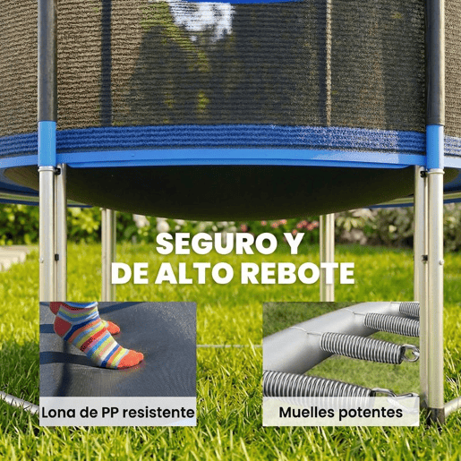 SPORTNOW Cama Elástica para Crianças Exterior Ø183 cm, Trampolim para +6 Anos com Rede de Segurança, Escada, Acolchoamento de Molas e Estrutura de Aço Galvanizado, Capacidade 80 kg