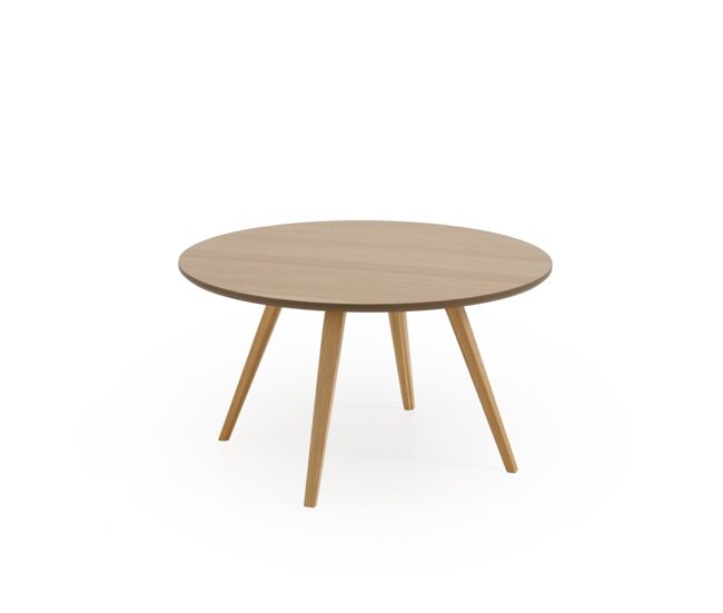 Mesa centro 80 cm diámetro madera contrachapado roble