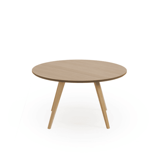 Mesa de centro com 80 cm de diâmetro em contraplacado de carvalho