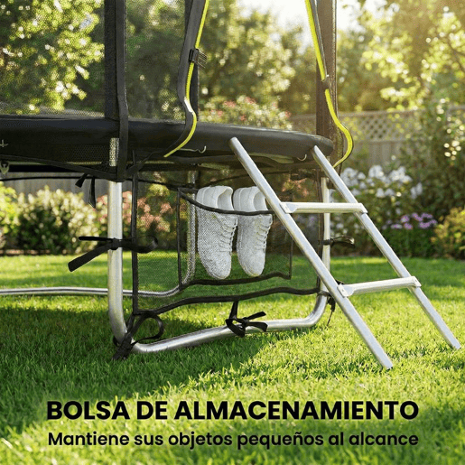 SPORTNOW Trampolim para Crianças Exterior Ø183 cm Trampolim com Rede de Segurança Escada de 2 Degraus Cobertura de Molas Saco de Armazenamento Carga Máx. 80 kg Preto