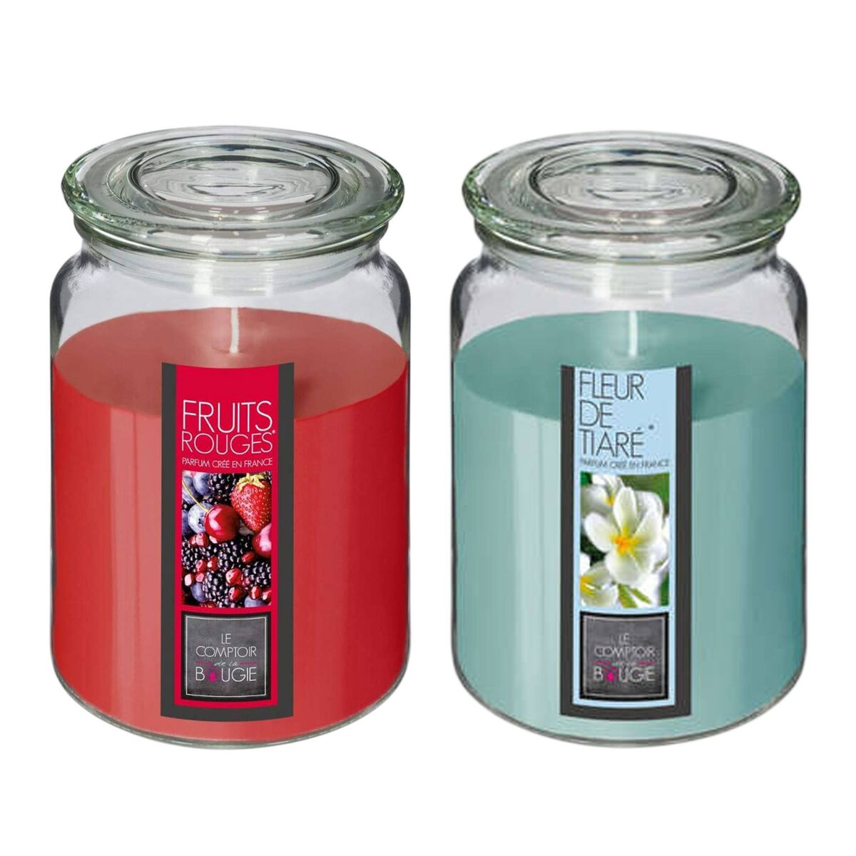 Set de 2 Velas Perfumadas (Flor de tiare + Frutos rojos)