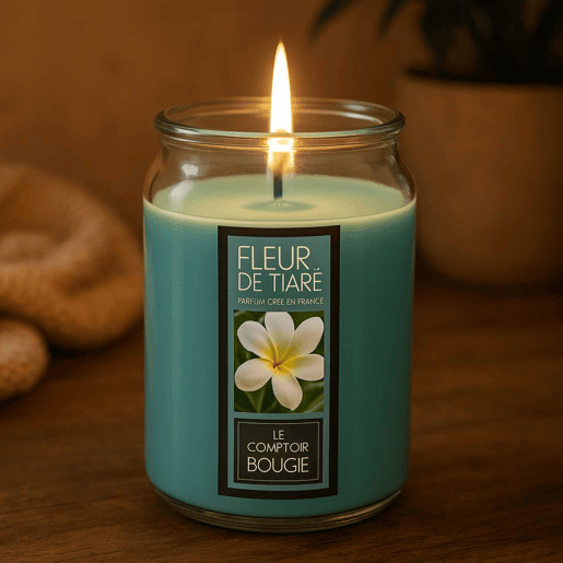 Conjunto de 2 velas perfumadas (flor de tiare + frutos vermelhos)