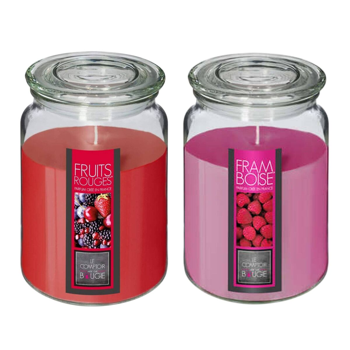 Set de 2 Velas Perfumadas (Frambuesa + Frutos rojos)