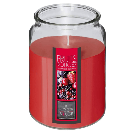 Conjunto de 2 velas perfumadas (framboesa + frutos vermelhos)