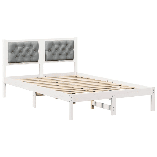 Estrutura da Cama de casal simple com cabeceira Cinzento-claro 135 x 190 cm