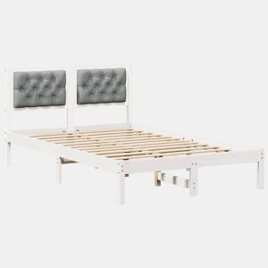 Estrutura da Cama de casal simple com cabeceira Cinzento-claro 135 x 190 cm