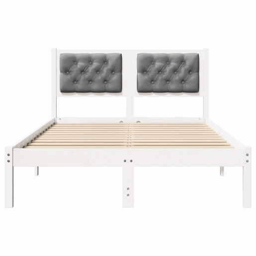 Estrutura da Cama de casal simple com cabeceira Cinzento-claro 135 x 190 cm