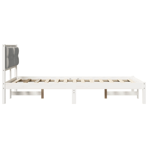 Estrutura da Cama de casal simple com cabeceira Cinzento-claro 135 x 190 cm