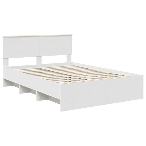 Estrutura De Cama De Casal Simple - Branco 140 x 200 cm Madeira processada Estrutura De Cama De Casal Simple - Branco 140 x 200 cm Madeira processada