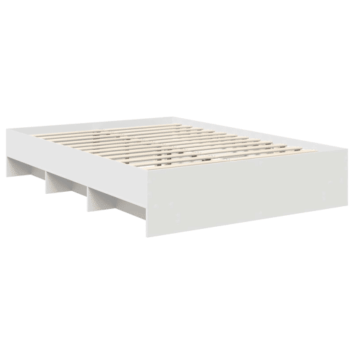 Estrutura De Cama De Casal Simple - Branco 140 x 200 cm Madeira processada Estrutura De Cama De Casal Simple - Branco 140 x 200 cm Madeira processada