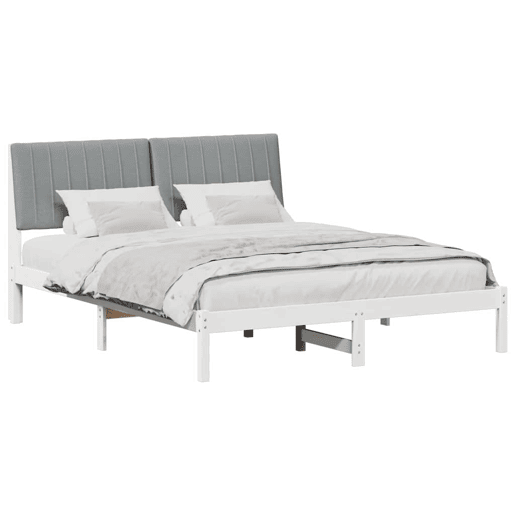 Estrutura da Cama de casal simple com cabeceira Branco 160 x 200 cm
