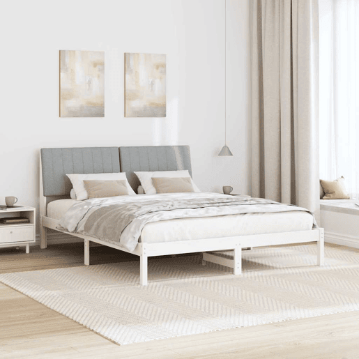 Estrutura da Cama de casal simple com cabeceira Branco 160 x 200 cm