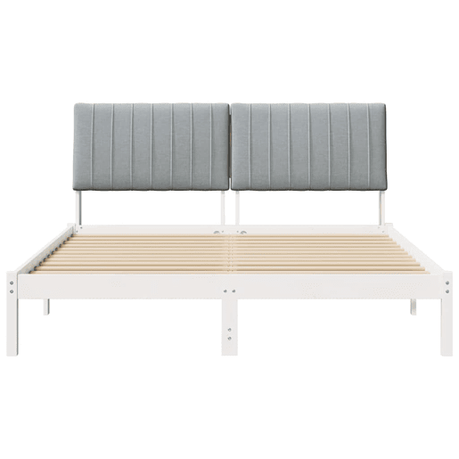 Estrutura da Cama de casal simple com cabeceira Branco 160 x 200 cm