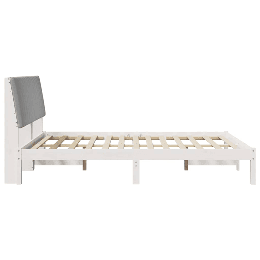 Estrutura da Cama de casal simple com cabeceira Branco 160 x 200 cm