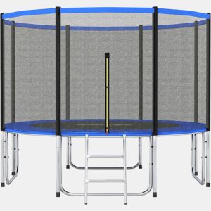 SPORTNOW Trampolim para Crianças Exterior Ø366 cm Trampolim para Crianças +6 Anos com Rede de Segurança Escada Acolchoamento de Molas e Estrutura em Aço Galvanizado Carga 150 kg Azul