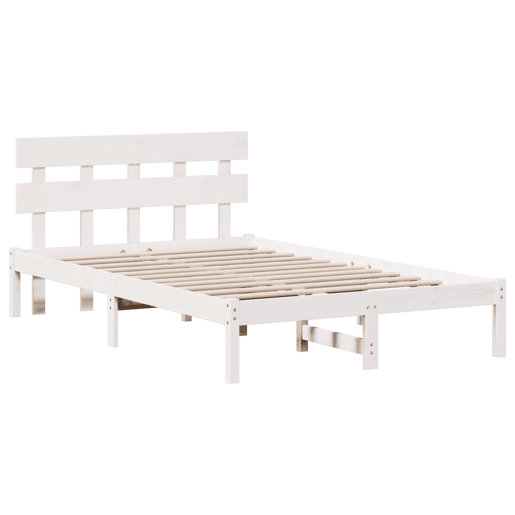 Estrutura da Cama de casal simple Branco 120 x 200 cm Madeira de pinho maciça