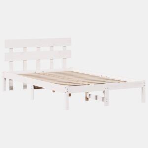 Estrutura da Cama de casal simple Branco 120 x 200 cm Madeira de pinho maciça