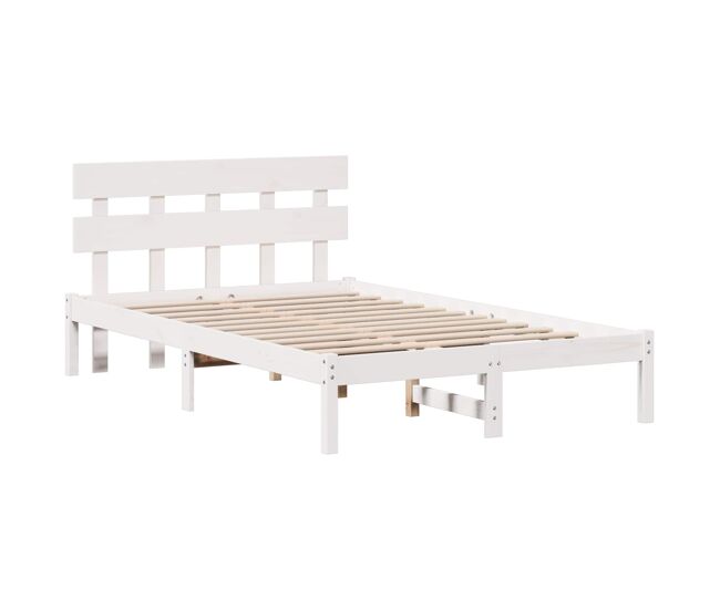 Estructura de cama matrimonial Moderno - Blanco 120 x 200 cm Madera maciza de Pino