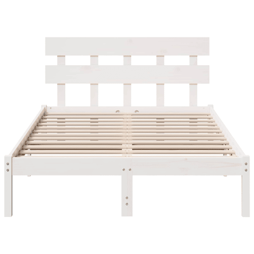 Estrutura da Cama de casal simple Branco 120 x 200 cm Madeira de pinho maciça
