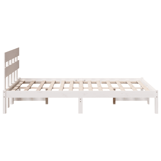 Estrutura da Cama de casal simple Branco 120 x 200 cm Madeira de pinho maciça