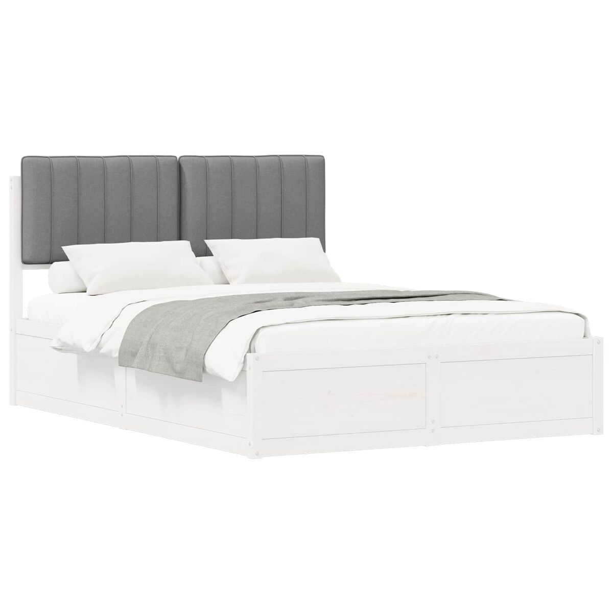 Estructura de cama matrimonial 145x205 Blanco/ Gris Claro