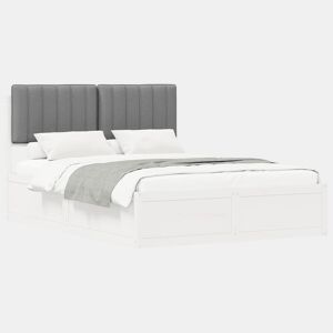 Estrutura de Cama de casal moderno com Cabeceira Estofada Cinzento-claro