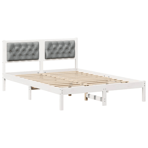 Estrutura da Cama de casal simple com cabeceira Cinzento-claro 150 x 200 cm