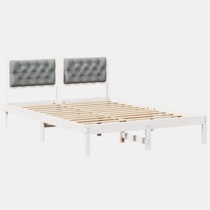 Estrutura da Cama de casal simple com cabeceira Cinzento-claro 150 x 200 cm