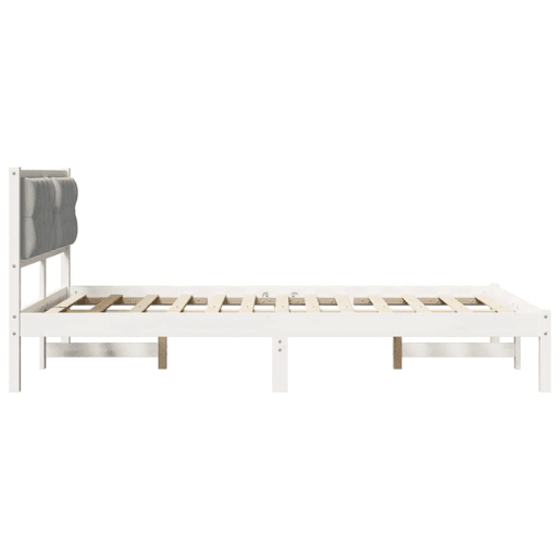 Estrutura da Cama de casal simple com cabeceira Cinzento-claro 150 x 200 cm