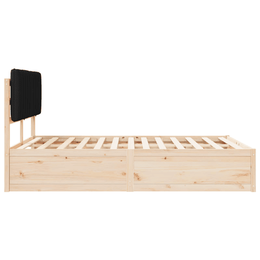 Estrutura de Cama de casal moderno com Cabeceira Estofada Preto 140 x 190 cm