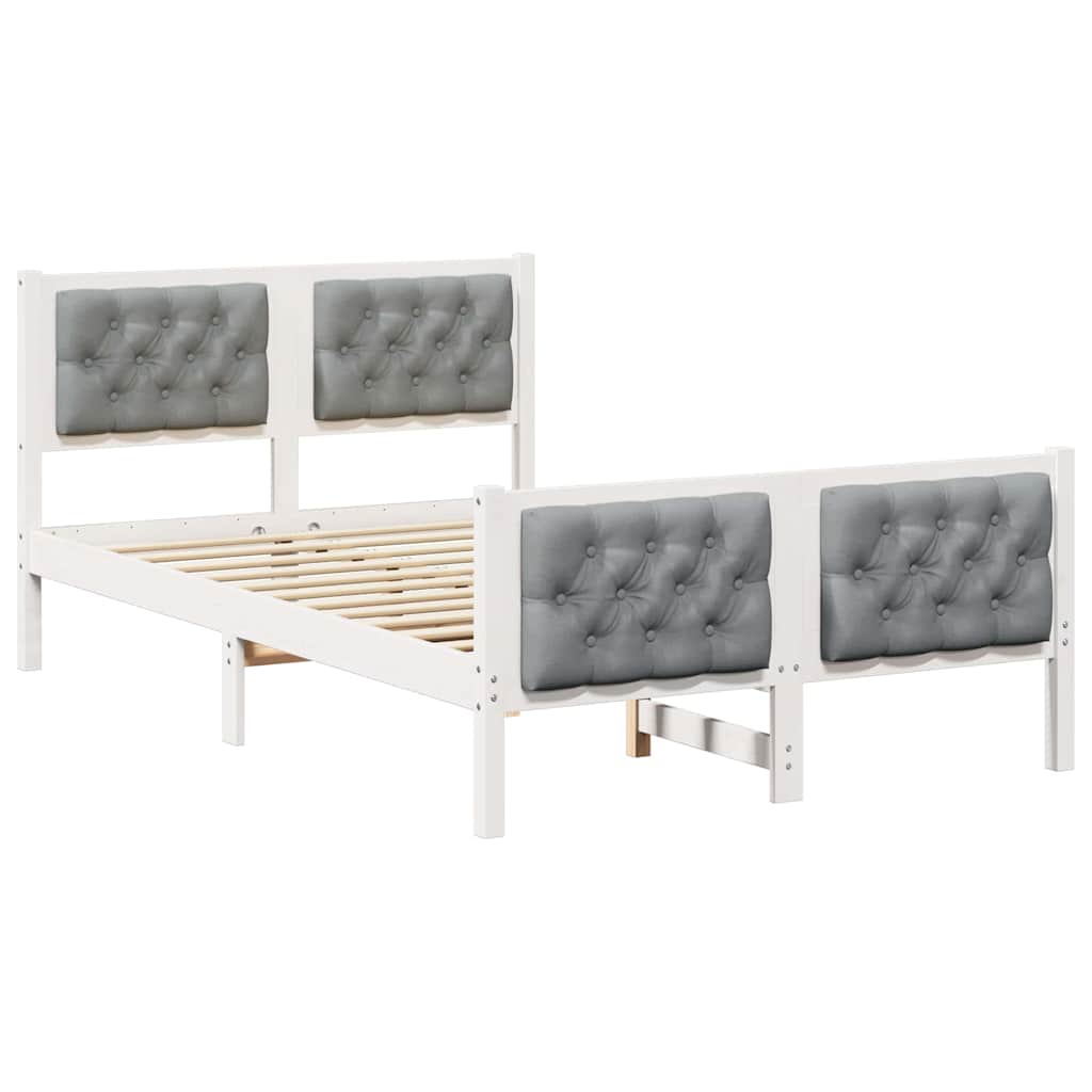 Estructura de cama matrimonial 140x200 Blanco/ Gris Claro