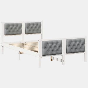 Estrutura da Cama de casal simple com cabeceira Cinzento-claro 135 x 190 cm