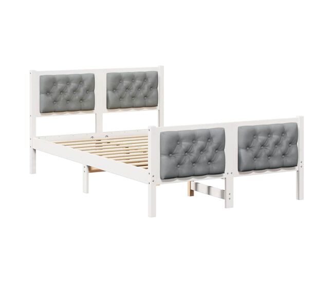 Estructura de cama matrimonial comodidad con cabecera - gris claro 135 x 190 cm
