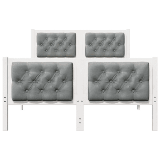 Estrutura da Cama de casal simple com cabeceira Cinzento-claro 135 x 190 cm