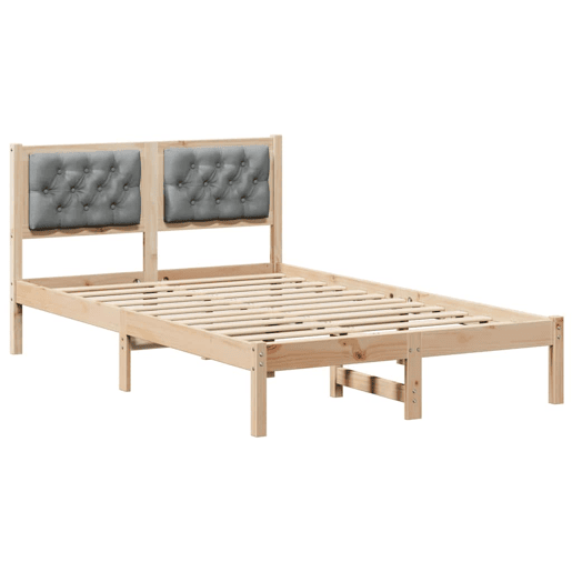 Estrutura da Cama de casal simple com cabeceira Cinzento-claro 135 x 190 cm