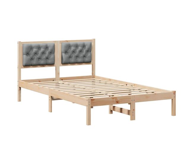 Estructura de cama matrimonial comodidad con cabecera - gris claro 135 x 190 cm