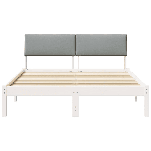Estrutura De Cama De Casal Simple - Branco e cinza claro 135 x 190 cm