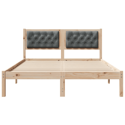 Estrutura da Cama de casal simple com cabeceira Cinza Escuro 150 x 200 cm