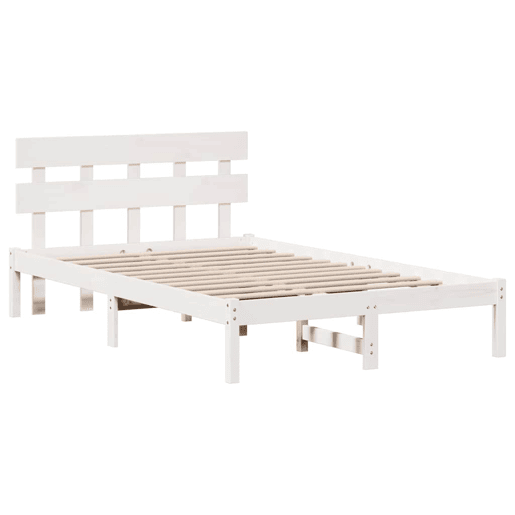 Estrutura da Cama de casal simple Branco 120 x 190 cm Madeira de pinho maciça