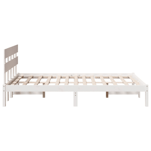 Estrutura da Cama de casal simple Branco 120 x 190 cm Madeira de pinho maciça
