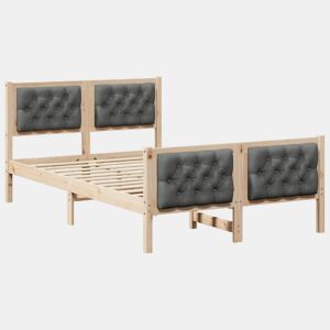 Estrutura da Cama de casal simple com cabeceira Cinza Escuro 135 x 190 cm