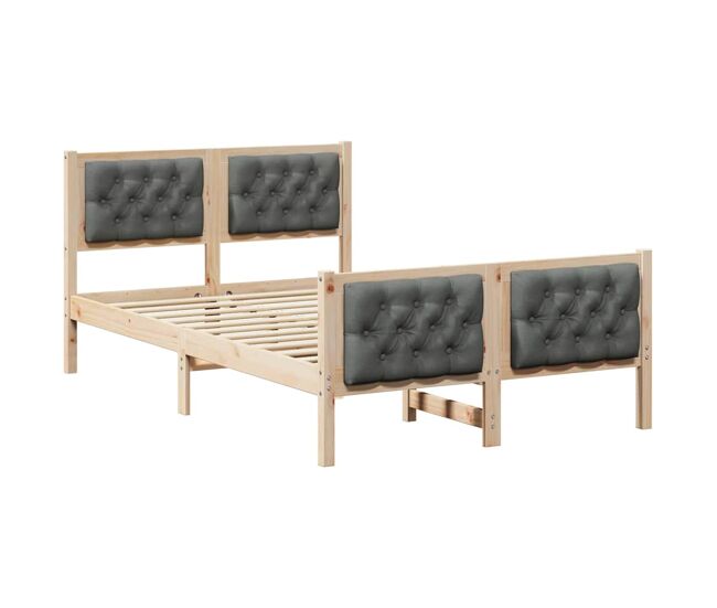 Estructura de cama matrimonial comodidad con cabecera - gris oscuro 135 x 190 cm