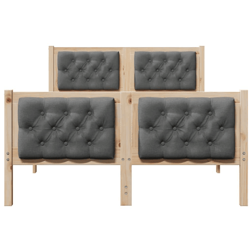 Estrutura da Cama de casal simple com cabeceira Cinza Escuro 135 x 190 cm