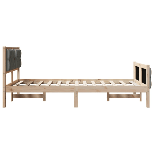 Estrutura da Cama de casal simple com cabeceira Cinza Escuro 135 x 190 cm