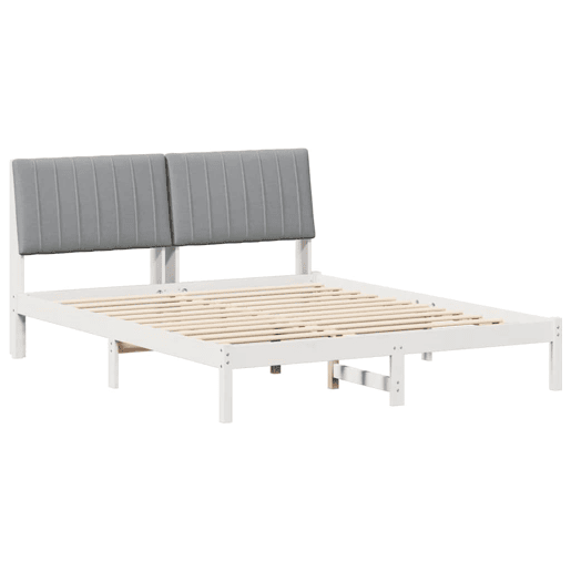 Estrutura da Cama de casal simple com cabeceira Branco 150 x 200 cm