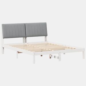 Estrutura da Cama de casal simple com cabeceira Branco 150 x 200 cm
