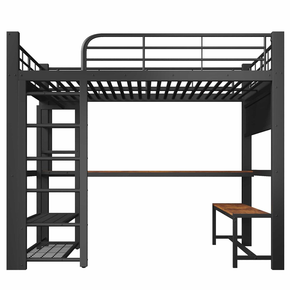 Cama alta para niños 204x145 Negro