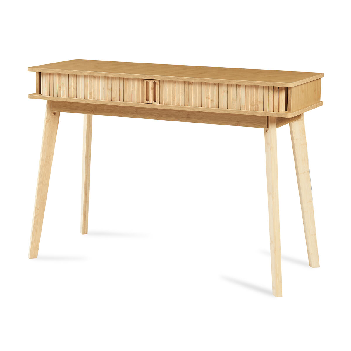 Mesa consola tysvær con puertas bambú 110x40x78cm - natural [en.casa]