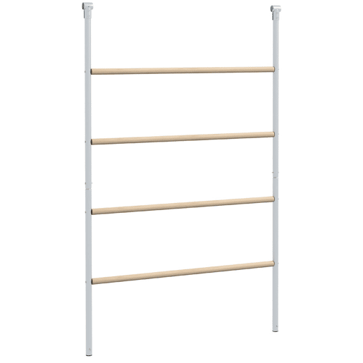 PawHut Poleiro para Galinhas de 4 Níveis, Escada de Madeira e Aço Galvanizado para 4-6 Galinhas 140x86 cm para Galinheiros com Tubos Metálicos de 25 mm Madeira