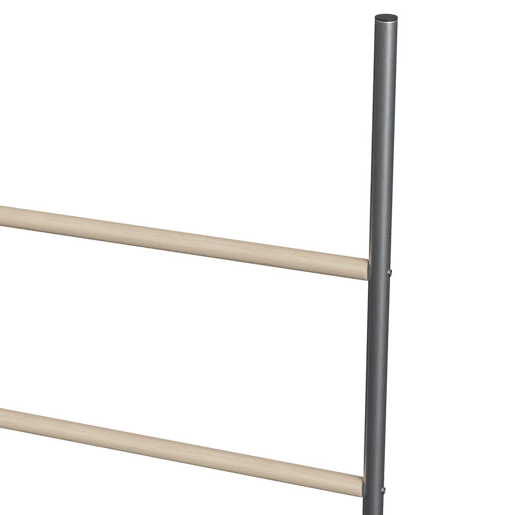 PawHut Poleiro para Galinhas de 4 Níveis, Escada de Madeira e Aço Galvanizado para 4-6 Galinhas 140x86 cm para Galinheiros com Tubos Metálicos de 25 mm Madeira